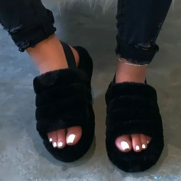 Fluffy sandals